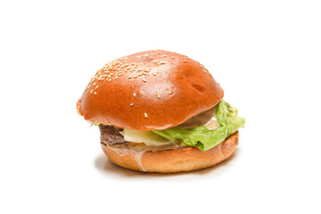 Hamburger isolated on a white background.
