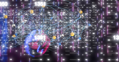 network holding in hand 3d connection data.