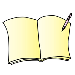 白紙ノートとペンのイラスト