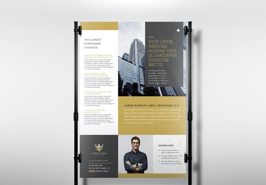 Investment Consultants Poster Flyer for Business with Elegant Black and Gold theme