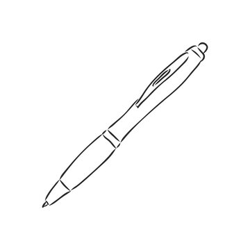 pen vector sketch on white background Freehand linear black color hand drawn picture logo sketchy in artsy scribble ancient style. Closeup view