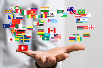 National flags of the countries 3d