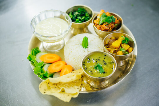 Nepali Dal Bhat,Traditional Nepalese Food, Thamel Kathmandu