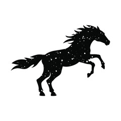Fototapeta na wymiar Running horse black vector splash design illustration