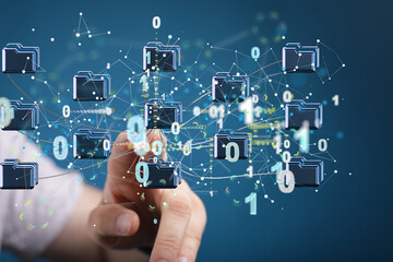 Internet infrastructure concept. Abstract technology background. 3D rendering.