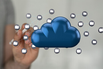 Cloud computing concept.Abstract cloud connection technology background.