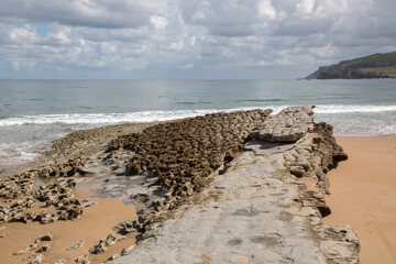 Rock Formation on Langre Beach; Santander