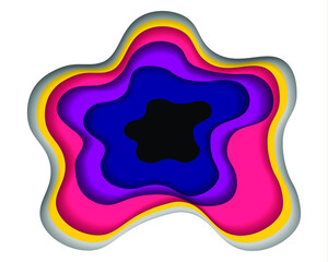 Abstract background paper Cyberpunk. A4 abstract color 3d paper art illustration set. Contrast colors. Vector design layout for banners presentations, posters and invitations.Illusion of depth. Eps10.