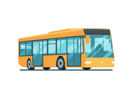 Modern city passenger bus isolated. Vector illustration.