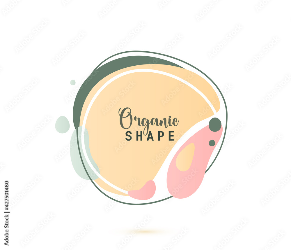 Poster organic shapes vector banner background. trendy abstract modern art in simple minimalist style. past