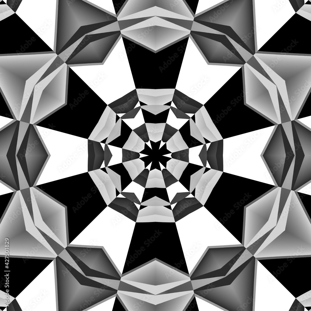 Poster geometric shapes patterns and designs in black and white and shades of grey