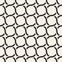 Vector seamless geometric pattern. Simple abstract lines lattice. Repeating elements stylish background