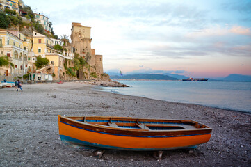 The small beach of Cetara, a seaside village in the province of Salerno, Italy.