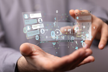 Interface web application in hand
