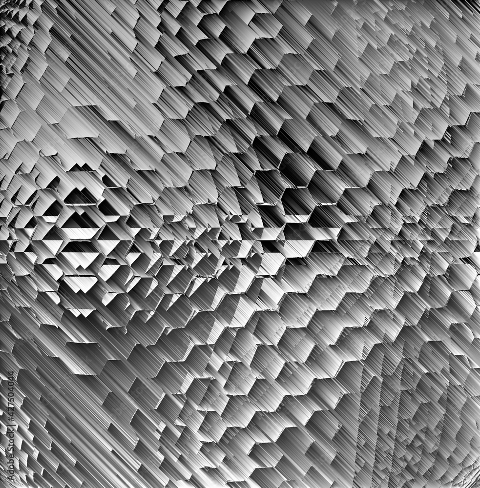 Poster geometric hexagonal shapes patterns and designs in black and white and shades of grey