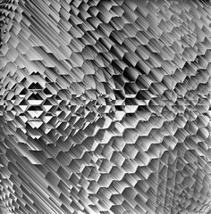 geometric hexagonal shapes patterns and designs in black and white and shades of grey