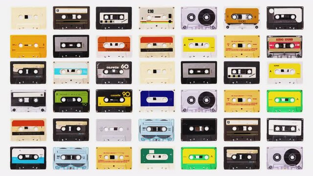 Stop motion of different cassette tapes