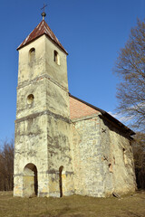 Fototapeta na wymiar ABANDONED SERBIAN ORTHODOX CHURCH IN POLOJ IN CROATIA