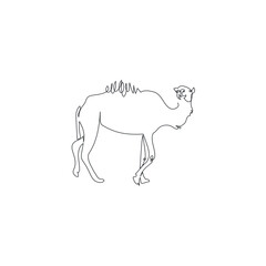 camel one line vector illustration