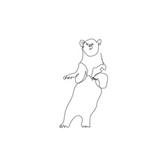 bear one line vector illustration