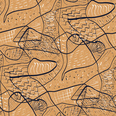 Seamless pattern with abstract pencil drawing