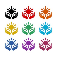 Energy saving icon isolated on white background color set