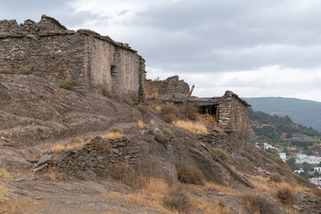 Fototapeta na wymiar Ruined buildings in Sierra Nevada