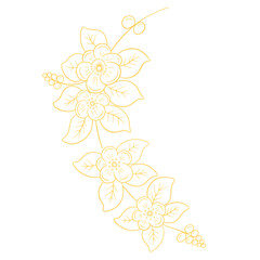 Vector Line Art Floral Flowers Tattoo Style for Valentines
