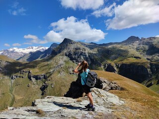 hiking in Alps, Aosta Valley, Italy