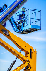 modern lifter in front blue sky