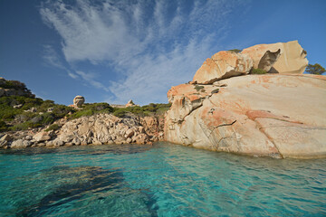 Parco Nazionale Arcipelago di La Maddalena. Paesaggio marino, isola Spargi, Cala Corsara