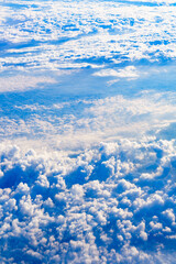 View from airplane to clouds