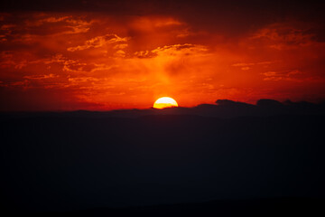 sunset over the mountains