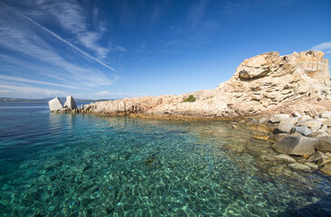 Parco Nazionale Arcipelago di La Maddalena. Paesaggio marino, isola Spargi, Cala Corsara