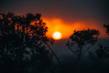 sunset in the mountains