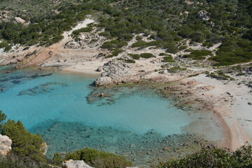 Parco Nazionale Arcipelago di La Maddalena. Paesaggio marino, isola Spargi, Cala Corsara