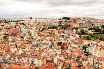 Panoramic of Lisbon city from the Castle of San Jorge