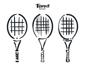 Collection vector tennis rackets. Design for the logo, print for T-shirts.