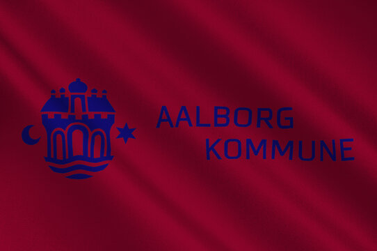 Flag Of Aalborg In North Jutland Region Of Denmark