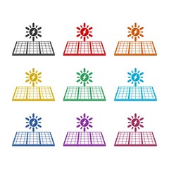 Fototapeta na wymiar Solar energy icon isolated on white background color set
