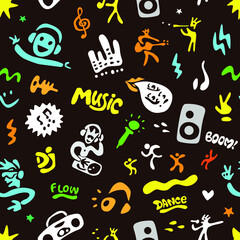  music party - seamless vector background 