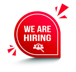 We Are Hiring Textured Label Vector Banner Illustration Design
