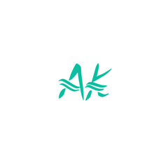 AK initial handwritten logo for identity