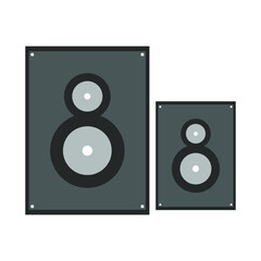  Stereo speaker icon isolated on  white background. Sound system speakers. Music icon
