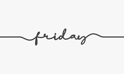 friday handwritten word vector on white background.