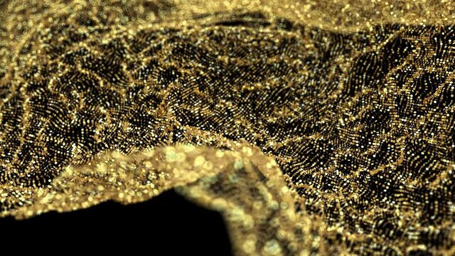 Glitter Particles Gold Cloth