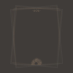 chic golden luxurious retro vintage engraving style. image of the sun and moon phases. culture of accultism. Vector graphics