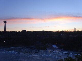 sunset over the river