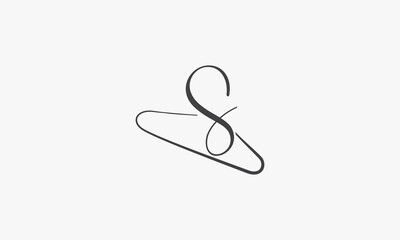 hanger letter S logo design concept.