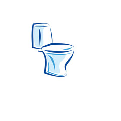 Toilet bowl. Plumbing logo design idea.